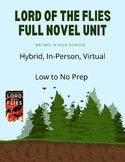 Lord of the Flies | FULL novel unit | Hybrid, In-Person, Virtual