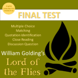 Lord of the Flies: Final Test PDF and Editable Versions