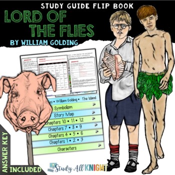 Preview of Lord of the Flies Novel Study Literature Guide Flip Book