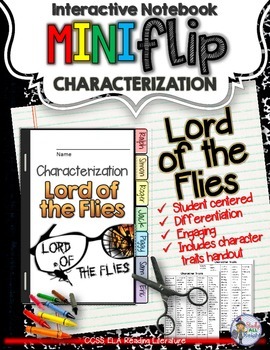 Preview of Lord of the Flies: Interactive Notebook Characterization Mini Flip