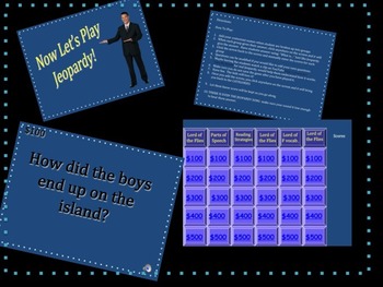 Preview of Lord of the Flies Jeopardy!  Fun!  7th, 8th, 9th, 10th, 11th, 12th, grade