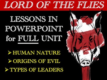 Preview of Lord of the Flies Lessons in PowerPoint Slides for Entire Full Unit
