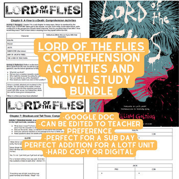 Preview of Lord of the Flies: Chapter 1-12 BUNDLE: Comprehension Activities & Novel Study