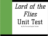 Lord of the Flies Multiple Choice Unit Test w. Small Writi