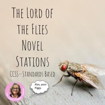 Preview of Lord of the Flies: Novel Study literacy Stations digital resource