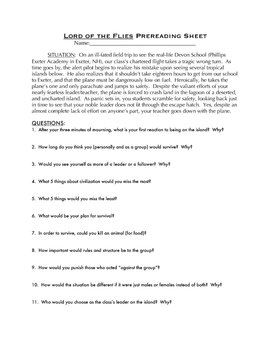lord of the flies discussion questions chapter 1