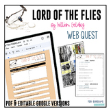 Lord of the Flies PREREADING WebQuest - DIGITAL & PRINT
