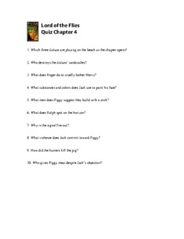 lord of the flies book review quiz