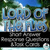 Lord of the Flies Short Response Questions and Task Cards
