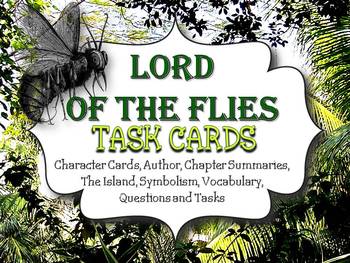 Preview of Lord of the Flies Task Cards: Characters, Questions, Symbols, and More!