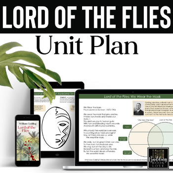 Preview of Lord of the Flies Unit Plan: Fun Activities, Editable Lesson Plans, Mask, Test