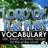 Lord of the Flies Vocabulary Unit (words, activities, puzz