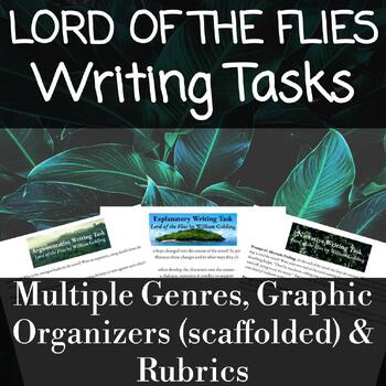 Preview of Writing Tasks for Lord of the Flies Multiple Genres with Graphic Organizers