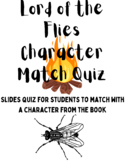 Lord of the Flies - character match quiz for pre-reading activity
