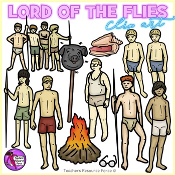 Preview of Lord of the Flies realistic clip art