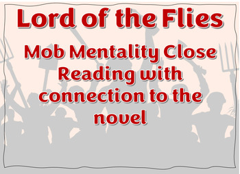 lord of the flies mob mentality essay