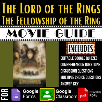 Preview of Lord of the Rings The Fellowship of the Ring 2001 Movie Guide Google Forms Quiz