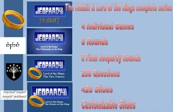 Preview of Lord of the Rings / The Hobbit (Tolkien) Bundle-Jeopardy. MONEY SAVER!