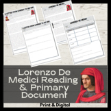 Lorenzo de' Medici One Page Reading with Questions: Digita