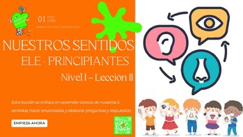 Preview of Los 5 Sentidos / Clase de Español de Nivel Básico / Vocabulario / ELE