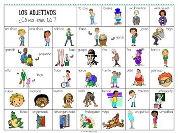 Los Adjetivos / Spanish adjectives Fortune Teller Origami by Senorita Profe