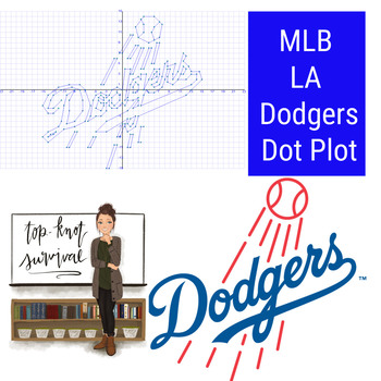 Preview of Los Angeles Dodgers MLB Coordinate Graphing Picture