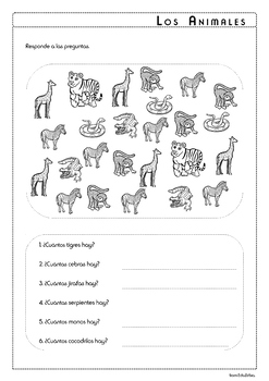 Los Animales del Zoo - Zoo Animals in Spanish - Activity Pack by Edu Zebra