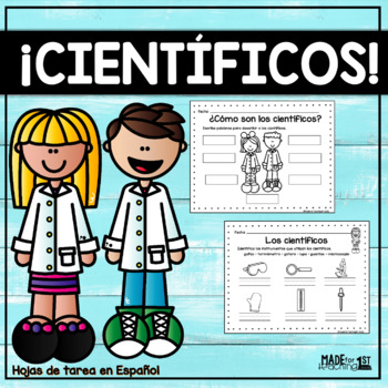 Preview of Los Científicos| Scientists Spanish Worksheets