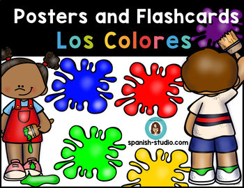 Preview of Los Colores Posters and Flashcards (Color Names in Spanish)
