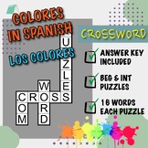 Los Colores (Colors) - Spanish Crossword Puzzle - Beg & Up