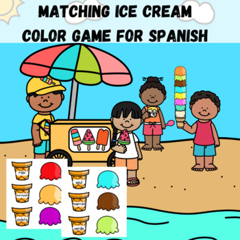 Preview of Los Colores | Ice Cream Matching Game Colors in Spanish