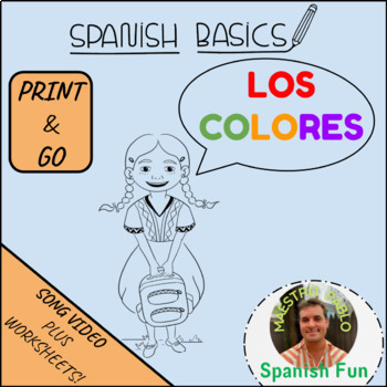 Preview of Los Colores / Sing Along Video Song and Printable Worksheets