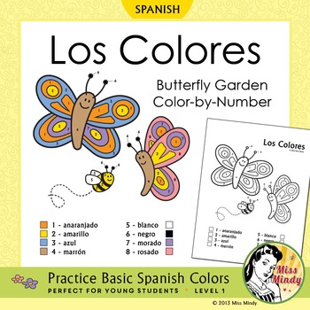 Paint by numbers, or color by code, else color by number, activity page for  kids. Butterflies in spring or summer. Stock Vector