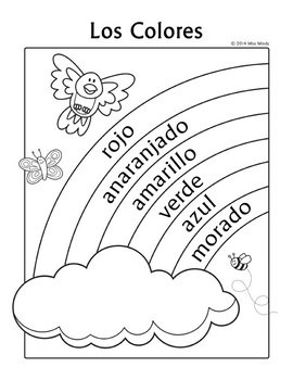Download Los Colores Spanish Colors Rainbow Coloring Page by Miss Mindy | TpT