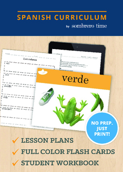 Preview of Los Colores -1 Week of Lesson Plans with Flash Cards