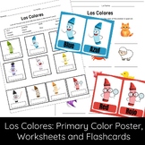 Los Colores (colors in Spanish) Poster, Worksheets and Flashcards
