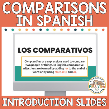 Preview of Los Comparativos | Making Comparisons in Spanish Editable Introduction Slides