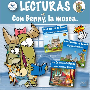 Preview of Los Cuentos de Benny, la mosca. Bundle Set I. Español. Color / BW ver.