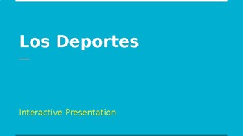 Preview of Los Deportes/Sports in Spanish - interactive presentation
