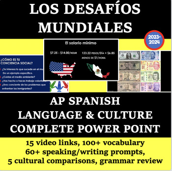 Preview of Los Desafíos Mundiales AP Spanish Language & Culture Theme COMPLETE PowerPoint