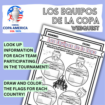 Preview of Los Equipos de la Copa - Copa America Webquest