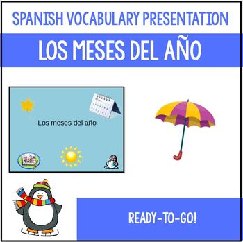 Preview of Los Meses Spanish Months of the year PowerPoint PPT