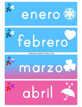 Preview of Los Meses del Año - The Months of the Year Flashcards