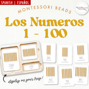 Preview of Los Numeros 1 - 100 | Montessori Beads Nomenclature Cards | Spanish