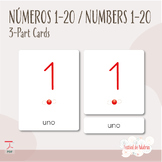 Los Números 1-20 - Numbers 1-20 Nomenclature (3-Part) Card