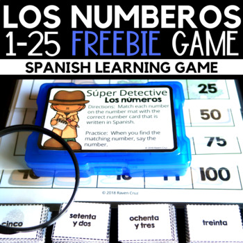 Preview of Los números - Numbers 1-25 Spanish Game Freebie