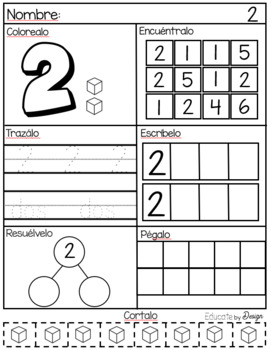 Los Numeros / Numbers Worksheets for Numbers 1-10: Distance Learning