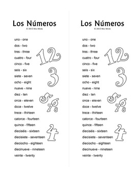 los numeros spanish numbers 1 20 word search puzzle worksheet by miss