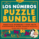 Los Numeros Spanish Numbers PUZZLE BUNDLE (1-1000) Crosswo