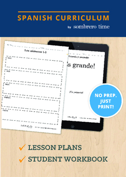 Preview of Los Numeros Teacher Lesson Plans with Student Workbook Pages